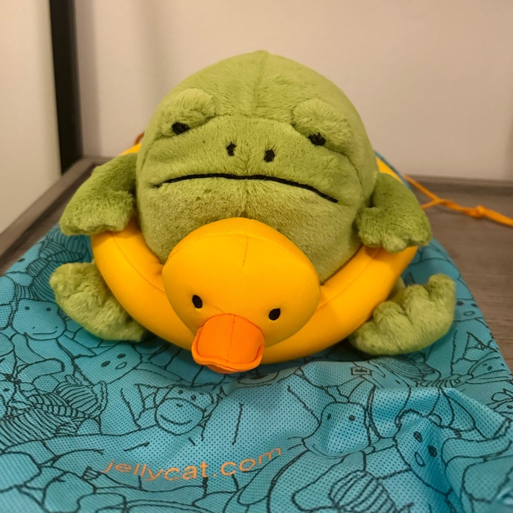 Jellycat Ricky Rain Frog with Rubber Ring